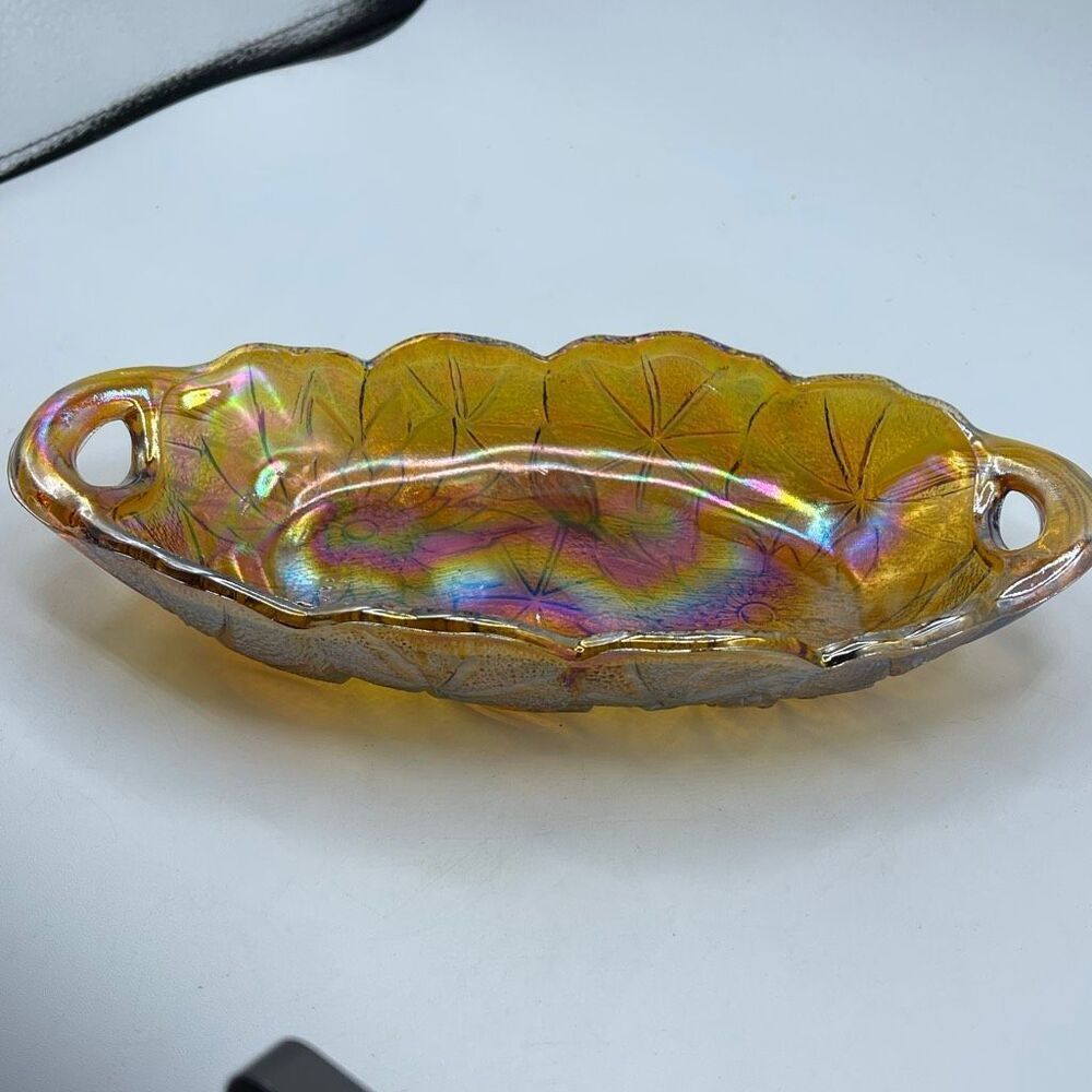 Vintage Indiana Glass Co. sunflower pattern relish tray.